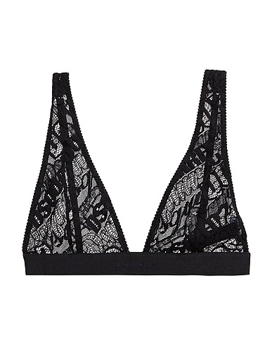 DSQUARED2 Bra UNDERWEAR Black 71% Cotton, 24% Polyamide, 5% Elastane