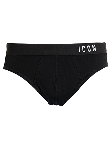 DSQUARED2 Brief ICON UNDERWEAR Black 89% Cotton, 11% Elastane