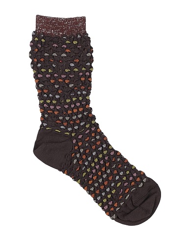 MISSONI Socks & tights Dark brown 69% Cotton, 27% Polyamide, 3% Elastane, 1% Metallic Polyester