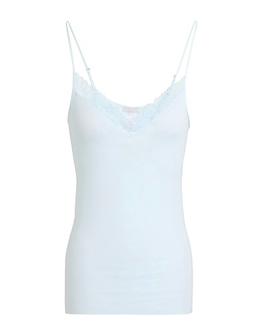 HANRO T-shirt intima Celeste 100% Cotone, Poliestere