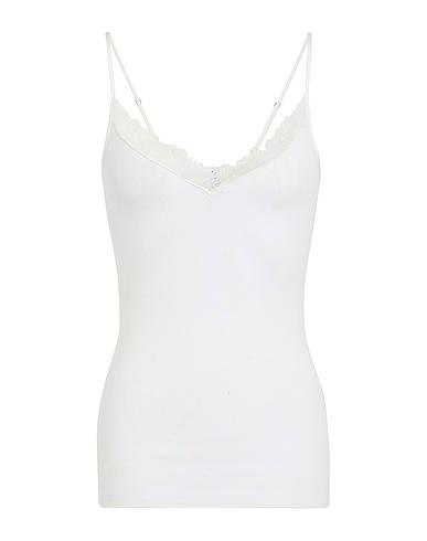 HANRO Undershirt Cream 100% Cotton, Polyester