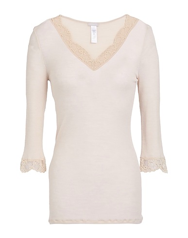 HANRO Undershirt Beige 70% Wool, 30% Silk, Polyamide, Elastane