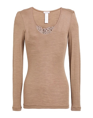 HANRO Unterhemd Khaki 70% Wolle, 30% Seide