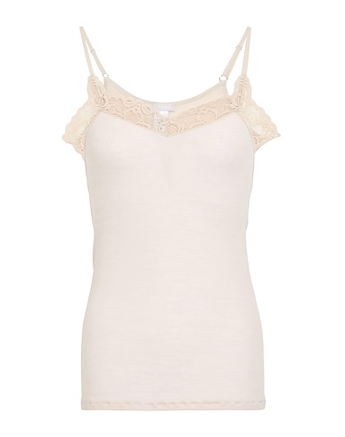 HANRO Undershirt Beige 70% Wool, 30% Silk, Polyamide, Elastane