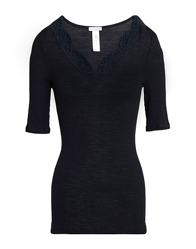HANRO Undershirt Black 70% Merino Wool, 30% Silk