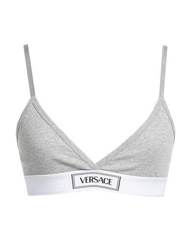VERSACE Bra Light grey 93% Cotton, 7% Elastane, Polyamide, Polyester