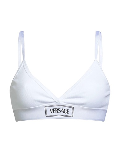 VERSACE Bra White 93% Cotton, 7% Elastane, Polyamide, Polyester