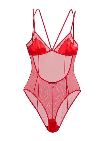 DOLCE&GABBANA Lingerie bodysuit Red 77% Polyamide, 13% Elastane, 10% Silk