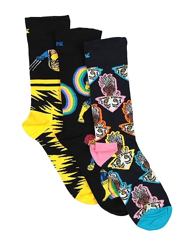 HAPPY SOCKS Колготки и носки X MARVEL X-MEN Чёрный 73% Хлопок, 25% Полиамид, 2% Эластан