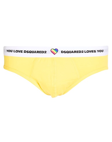 DSQUARED2 Slip UNDERWEAR Jaune 94% Coton, 6% Élasthanne