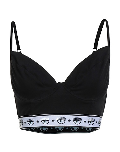CHIARA FERRAGNI Bra Black 95% Cotton, 5% Elastane