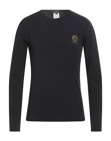 VERSACE Undershirt Black 94% Cotton, 6% Elastane