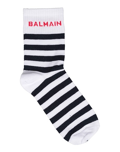 BALMAIN Socks & tights White 80% Cotton, 18% Polyamide, 2% Elastane
