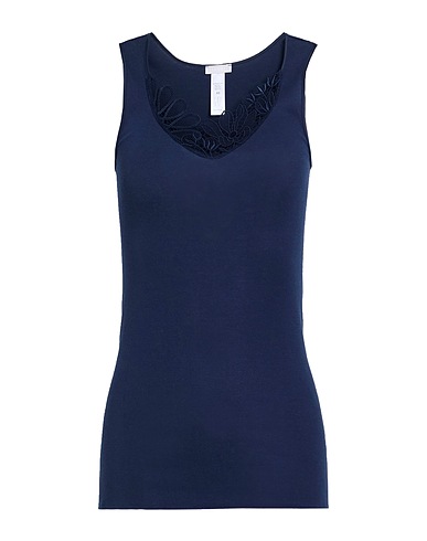 HANRO Unterhemd Marineblau 100% Baumwolle, Polyester