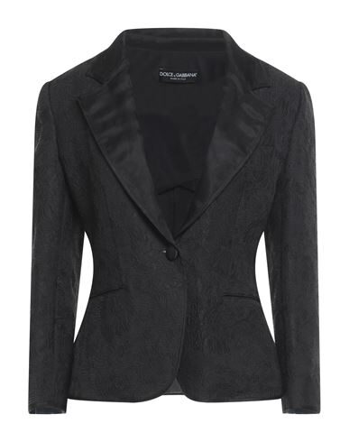 Shop Dolce & Gabbana Woman Blazer Black Size 8 Silk, Polyester, Polyamide, Cotton, Acrylic