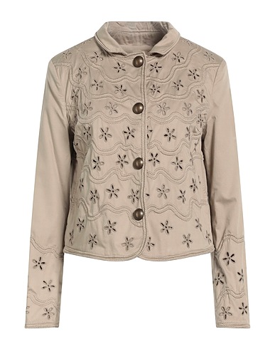 ERMANNO SCERVINO Jacke Sand 54% Baumwolle, 43% Lyocell, 3% Elastan
