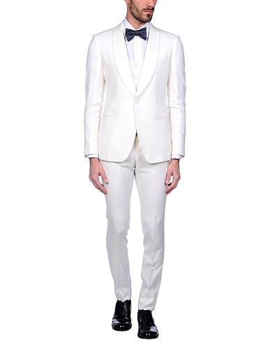 DOLCE&GABBANA Suits Ivory 91% Virgin Wool, 5% Polyamide, 4% Silk