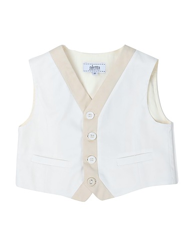 ALETTA Waistcoat Ivory 97% Cotton, 3% Elastane