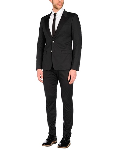DOLCE&GABBANA Anzüge Schwarz 70% Baumwolle, 16% Polyamid, 10% Seide, 4% Elastan