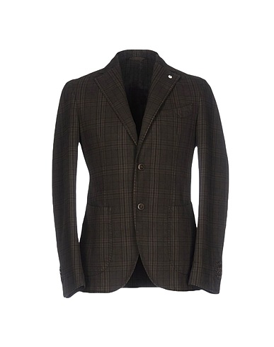 L.B.M. 1911 Blazer Dark brown 50% Cotton, 25% Polyester, 25% Viscose
