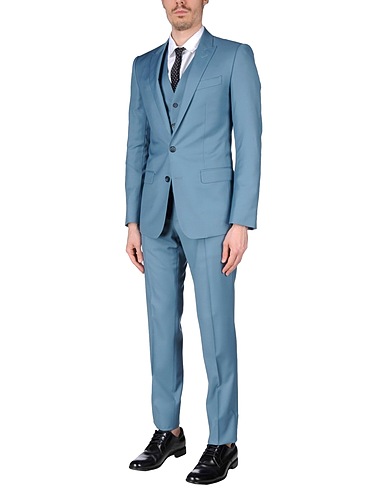 DOLCE&GABBANA Suits Pastel blue 100% Virgin Wool