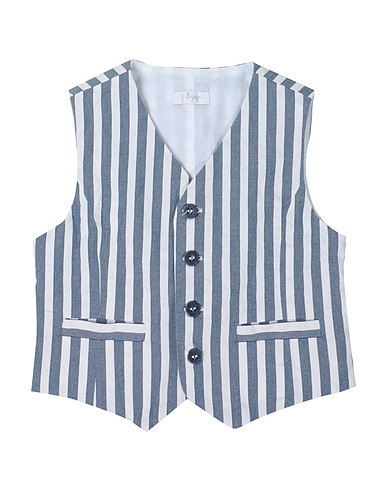 IL GUFO Waistcoat Blue 99% Cotton, 1% Elastane