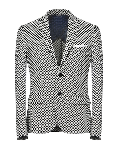 DANIELE ALESSANDRINI Blazer White 99% Cotton, 1% Elastane