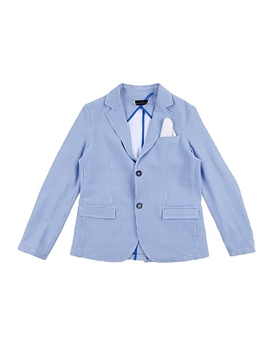 PAOLO PECORA Blazer Sky blue 95% Cotton, 5% Elastane