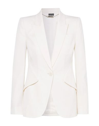 Alexander Mcqueen Single-breasted Peaked Lapels Blazer In Ivory