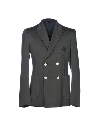 DOLCE&GABBANA Blazer Dark green 71% Cotton, 23% Polyamide, 3% Viscose, 3% Wool