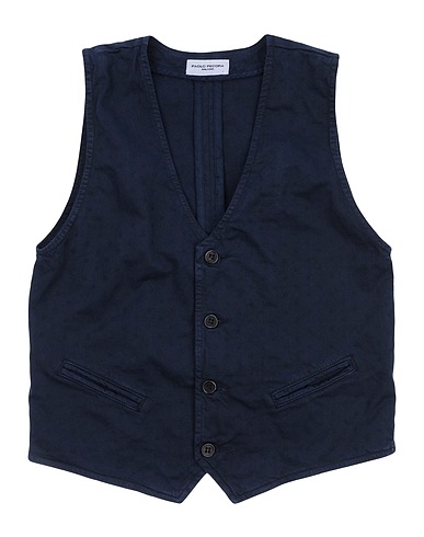 PAOLO PECORA Panciotto Blu notte 98% Cotone, 2% Elastan