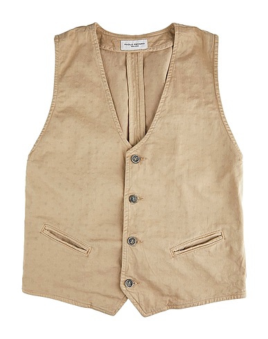 PAOLO PECORA Panciotto Beige 98% Cotone, 2% Elastan