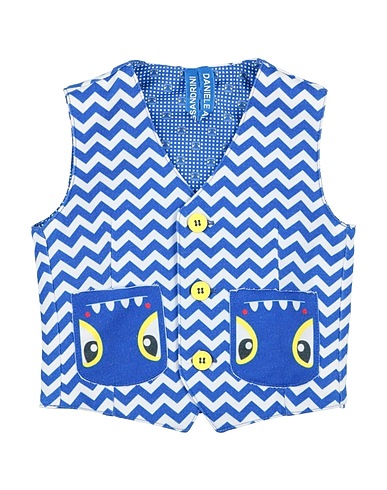 DANIELE ALESSANDRINI Waistcoat Blue 96% Cotton, 4% Elastane