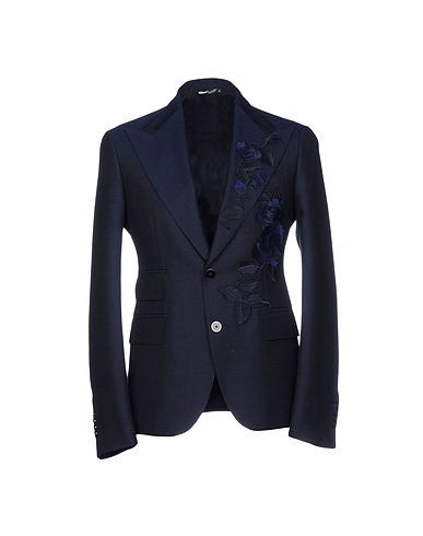 DOLCE&GABBANA Blazer Midnight blue 65% Wool, 30% Mohair wool , 3% Polyester, 2% Silk