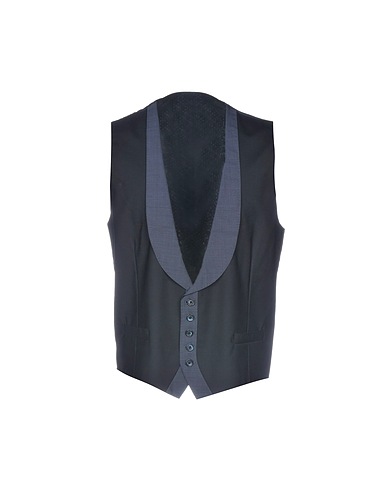 DOLCE&GABBANA Waistcoat Black 97% Virgin Wool, 3% Elastane