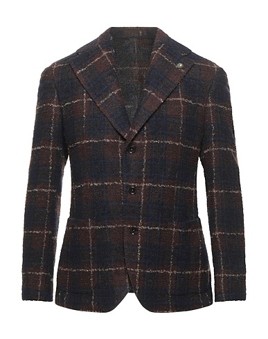 L'8 BY LUBIAM Blazer Dark brown 69% Wool, 14% Polyester, 14% Polyamide, 3% Acrylic