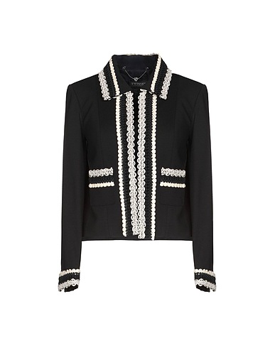TWINSET Blazer Black 68% Viscose, 27% Polyamide, 5% Elastane