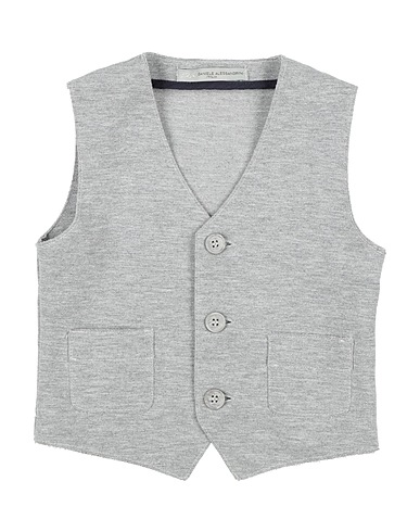 DANIELE ALESSANDRINI Suit vest Grey 96% Cotton, 4% Elastane