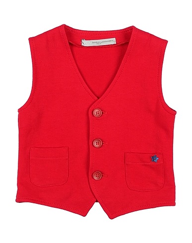 DANIELE ALESSANDRINI Waistcoat Red 94% Cotton, 6% Elastane
