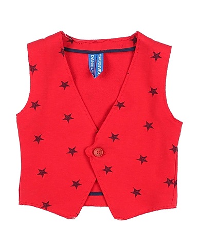 DANIELE ALESSANDRINI Waistcoat Red 96% Cotton, 4% Elastane