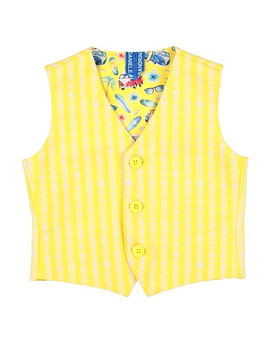 DANIELE ALESSANDRINI Waistcoat Yellow 96% Cotton, 4% Elastane