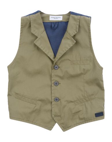 Paolo Pecora Babies'  Toddler Boy Tailored Vest Military Green Size 6 Cotton, Polyurethane