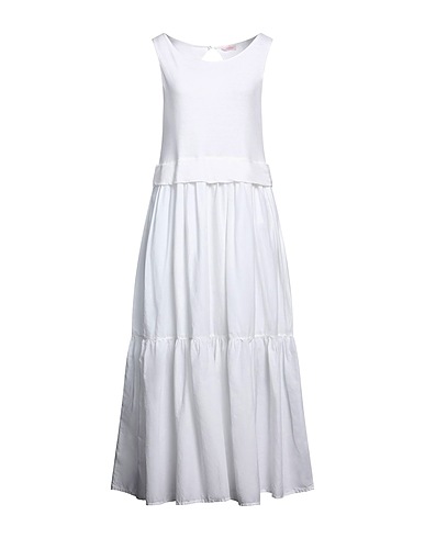 ROSSOPURO Long dress White 100% Linen, Cotton