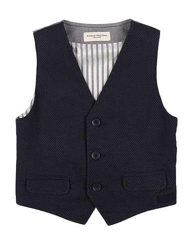 PAOLO PECORA Waistcoat Midnight blue 98% Cotton, 2% Elastane