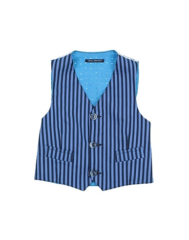 NEILL KATTER Suit vest Slate blue 97% Cotton, 3% Elastane