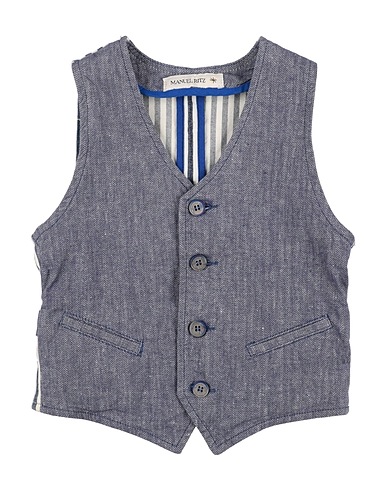 MANUEL RITZ Waistcoat 66% Linen, 31% Cotton, 3% Elastane