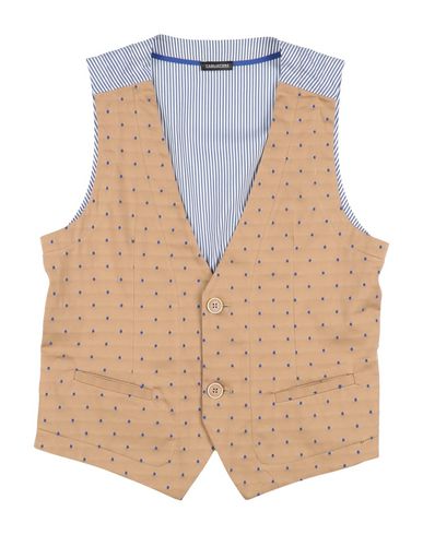 TAGLIATORE TAGLIATORE TODDLER BOY TAILORED VEST SAND SIZE 6 COTTON, ELASTANE, POLYESTER,49423071PJ 6