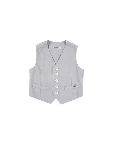 BIKKEMBERGS Waistcoat Light grey 98% Cotton, 2% Elastane