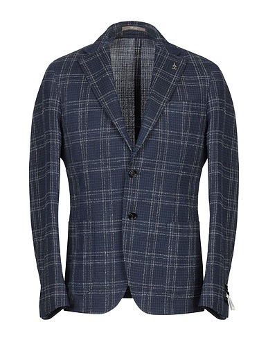 PAOLONI Blazer Midnight blue 72% Wool, 23% Cotton, 5% Polyamide