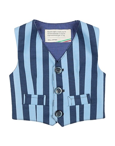 NEILL KATTER Suit vest Blue 97% Cotton, 3% Elastane